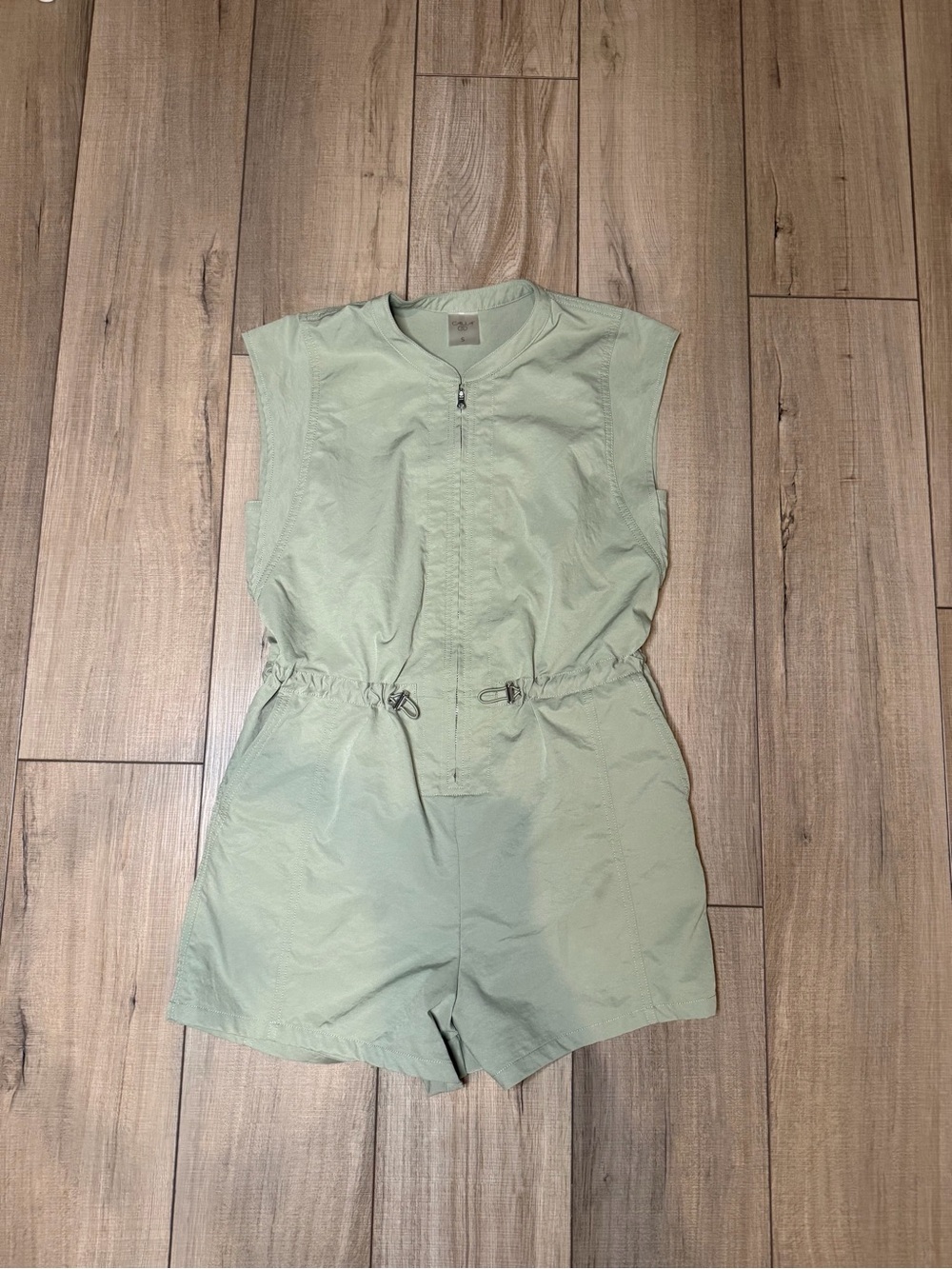 CALIA Women’s Small Safe Green Utility Romper Zip Front Athleisure Shorts
